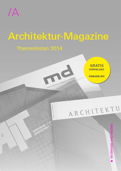 Titelcover Broschüre Architektur Magazine Themenliste 2014