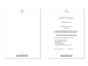 Design von Briefpapier und A4-Zertifikat fuer Hocqua, Qualitaetsmanagement