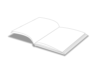 Grafik eines offenen Buches dessen Buchseiten sich umblaettern